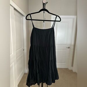 Women’s Old Navy Black Stripe Tiered Spaghetti Strap Dress Size XL